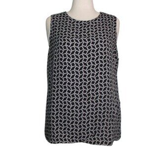 Chico's Black and White Geometric Sleeveless‎ Top